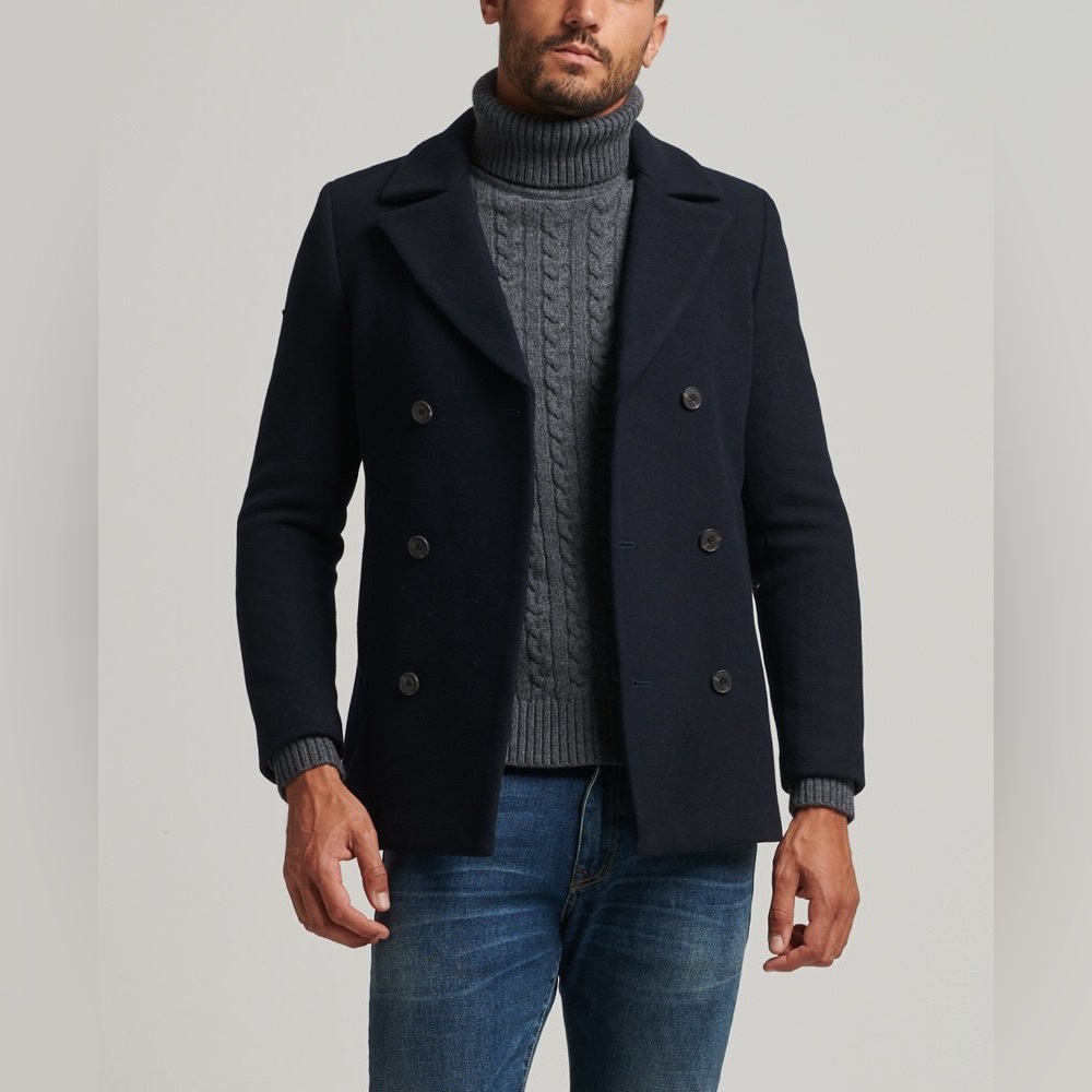 Super dry wool pea coat